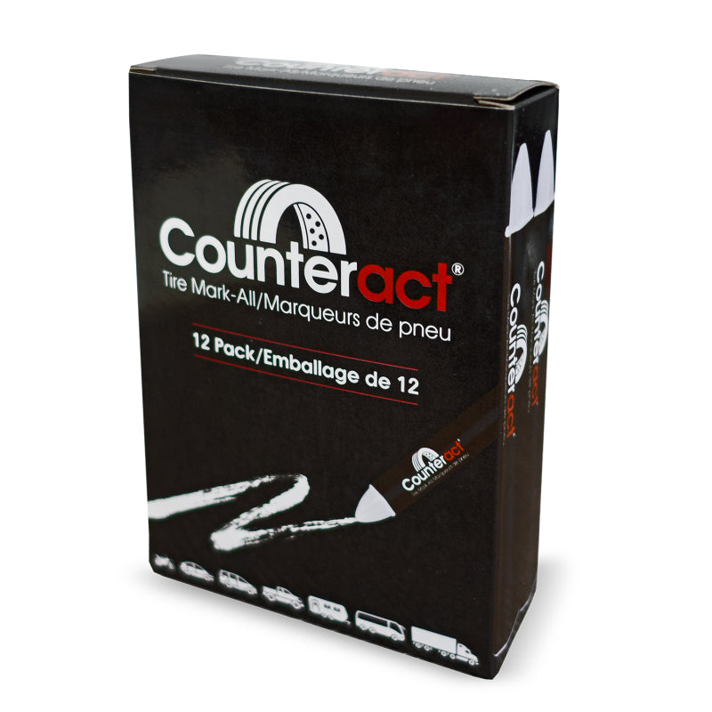 Counteract Mark-All Tire Crayon White - 12 Pack for Powersports Tires