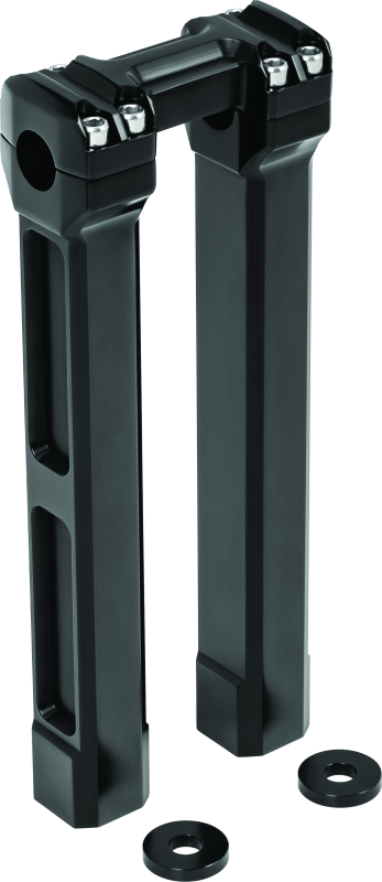 Kuryakyn 12 Inch Billet Handlebar Risers in Black for Harley Davidson