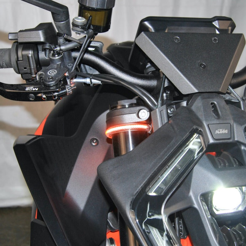 New Rage Cycles 24+ KTM 1390 Super Duke Front Turn Signals - Brightest LED Indicators, Plug & Play Installation