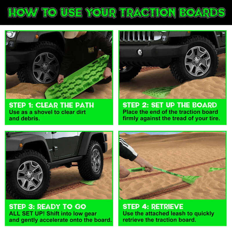 Rhino USA Recovery Traction Boards - Red Pair for Off-Road Recovery and Traction Enhancement