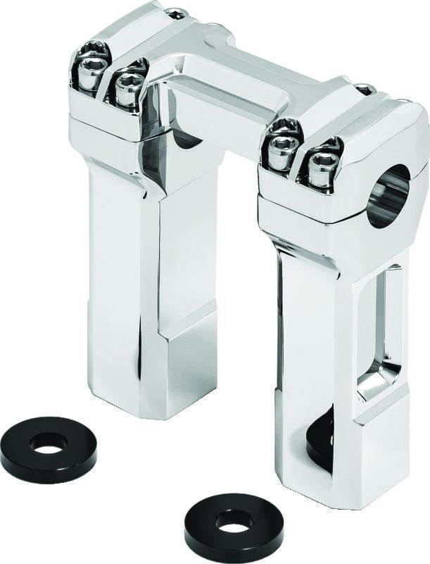 Kuryakyn 5 Inch Billet Handlebar Risers Chrome - Enhance Comfort and Style for Harley Motorcycles
