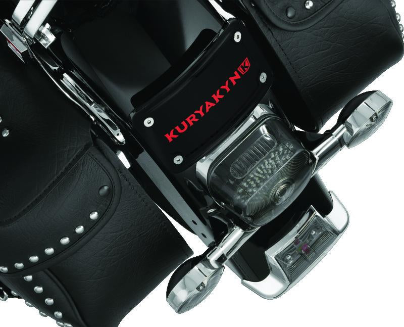 Kuryakyn Curved Laydown License Plate Frame for Honda VTX1800 Models - Gloss Black Part 3148