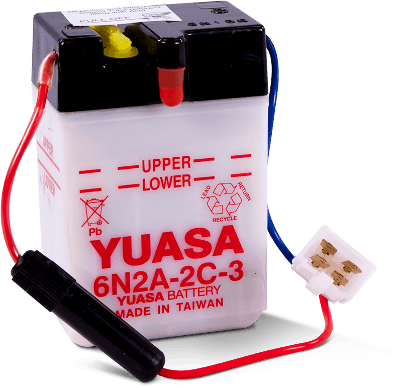 Yuasa Battery 6N2A-2C-3 Conventional 6-Volt Powersports Battery with Enhanced Cranking Power