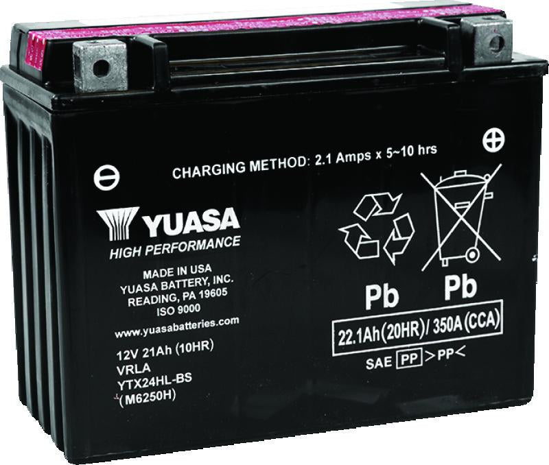 Yuasa YTX24HL-BS High Performance Maintenance-Free AGM Motorcycle Battery