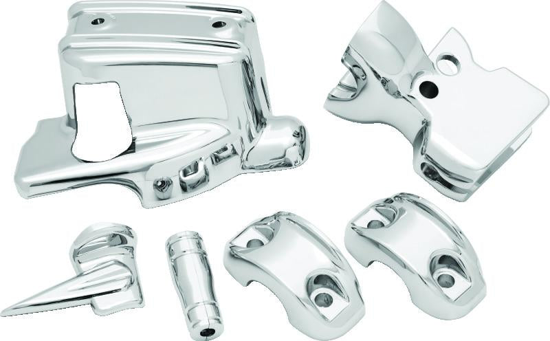 Kuryakyn Handlebar Control Dress Up Kit Chrome for Harley Davidson Touring Models