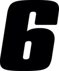 Hardline Dirt Digits 3-Pack 4-Inch High Gloss Number 6 - Black for Powersports Racing