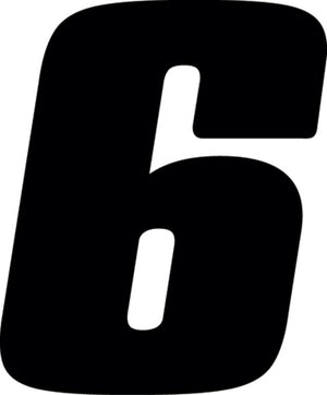 Hardline Dirt Digits 3-Pack 4-Inch High Gloss Number 6 - Black for Powersports Racing