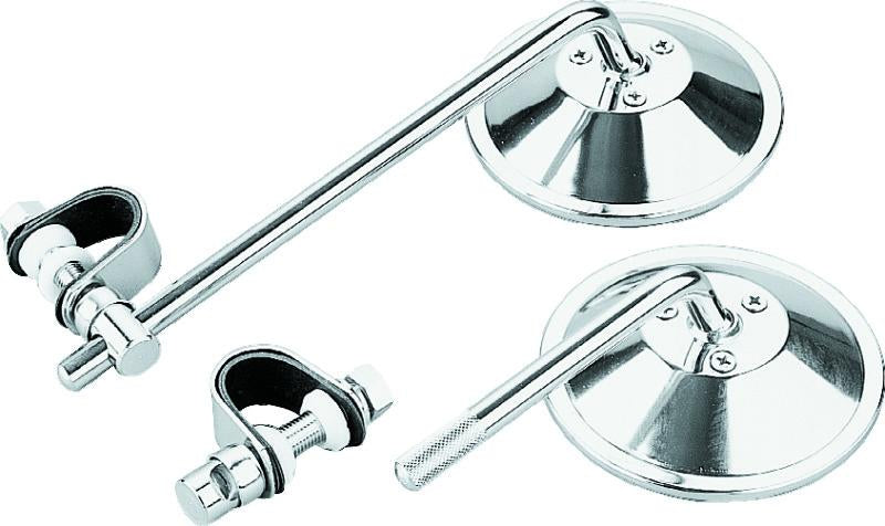 BikeMaster Universal Clamp-On Mirror with 8-Inch Adjustable Stem - Part Number 600005