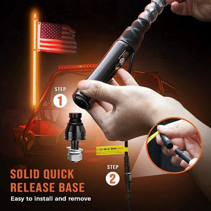 Kemimoto 5FT Spiral Whip Light with RF Remote Control
