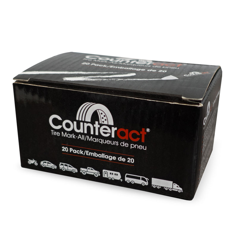 Counteract Mark-All Tire Crayon - White, 20 Pack for Powersports Vehicles