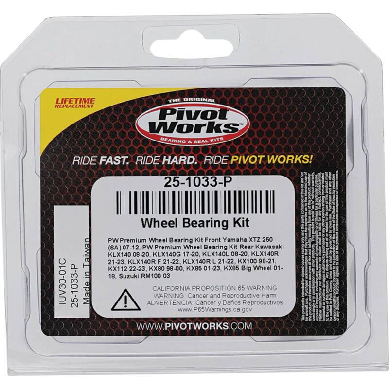 Pivot Works Premium Wheel Bearing Kit for Kawasaki KX Series - Part Number 25-1033-P