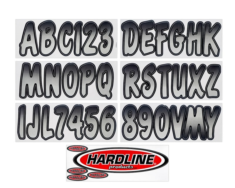 Hardline Boat Lettering Registration Kit 3-inch - Silver and Black for Marine Vessels