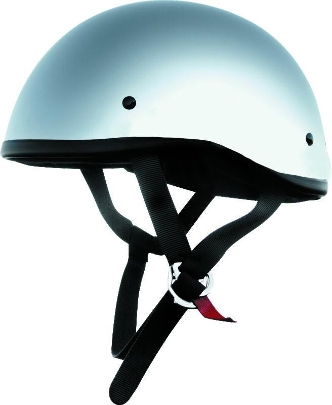 Bikers Choice Skid Lids Original Helmet Chrome 2XL – DOT Certified Powersports Helmet with Low-Profile Fit
