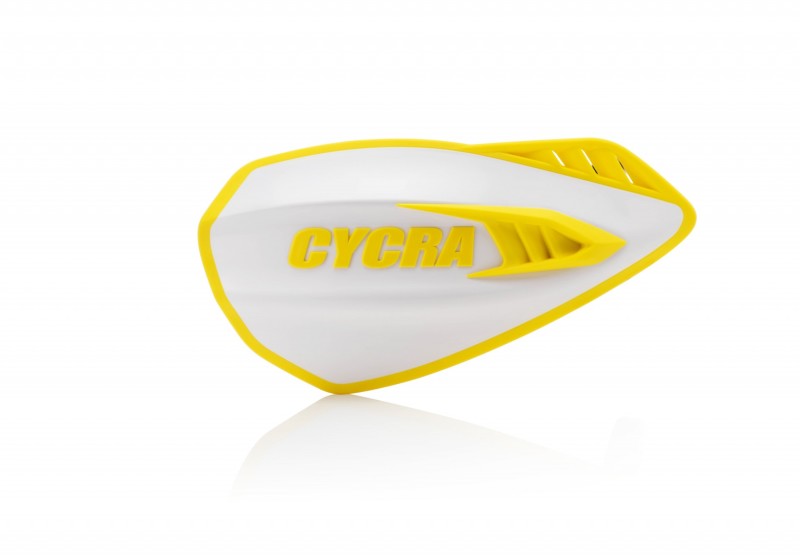 Cycra Cyclone MX White/Yellow Open Handguard with Universal Fixing Brackets