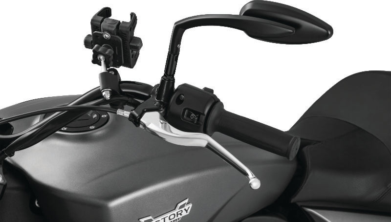 Kuryakyn Teardrop Mirrors Satin Black - Compact Custom Motorcycle Mirrors with Convex Glass