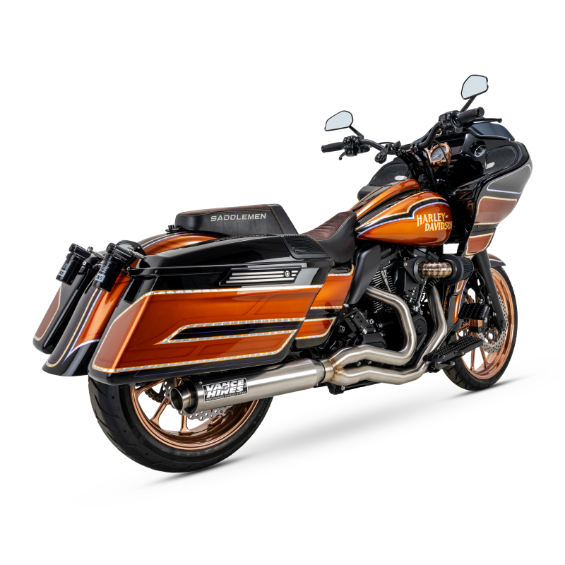 Vance & Hines 27345 Stainless 2-Into-1 Upsweep Exhaust System for Harley-Davidson Touring 2017-2023