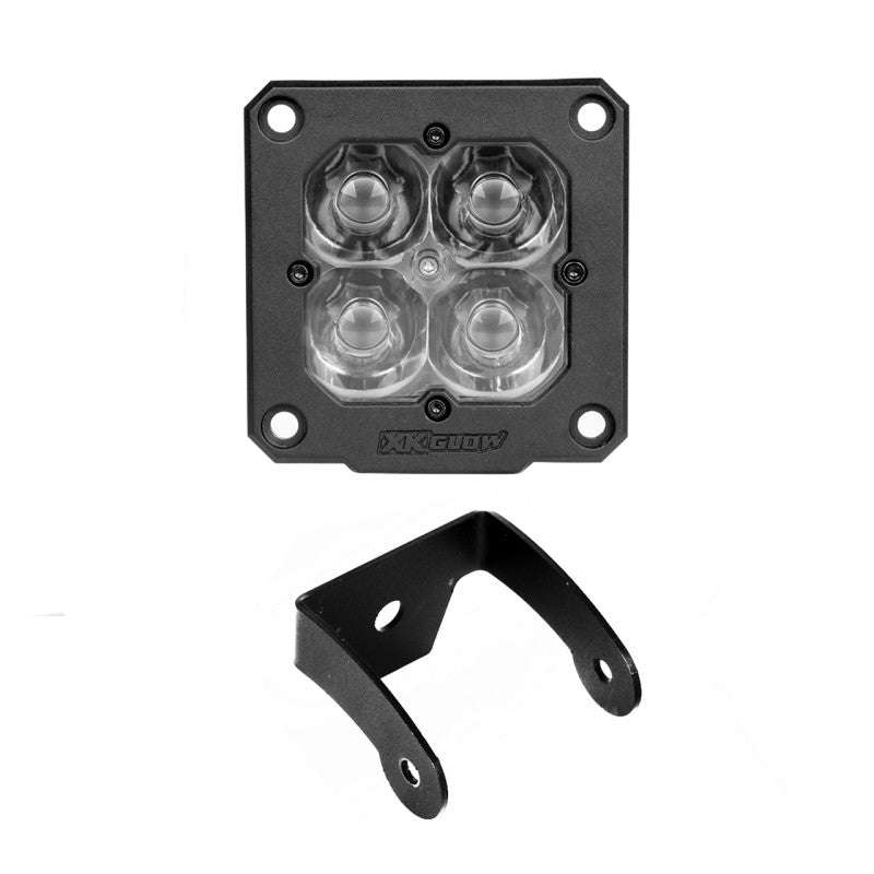 XKGLOW XKchrome 20W LED Cube Light with RGB Accent - Spot Beam, Flush Mount, SAE Compliant for Powersports Vehicles