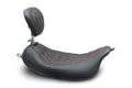 Mustang Motorcycle Wide Tripper FL Touring Passenger Seat with Driver Backrest – Red Diamond Stitch for Harley 2008-2021