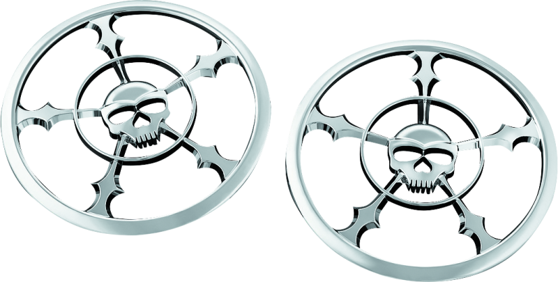 Kuryakyn Zombie Speaker Grill 14-Up Touring Chrome for Harley-Davidson