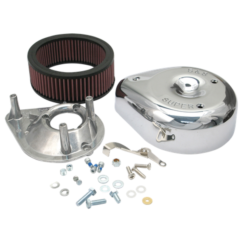 S&S Cycle 17-0400 Teardrop Air Cleaner Kit for Harley Davidson Super E & G Carbs (1955-1985)