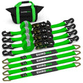 Rhino USA Heavy Duty Vehicle Tie Down Kit - Green (Part Number: 2IN-HDKIT-GRN)