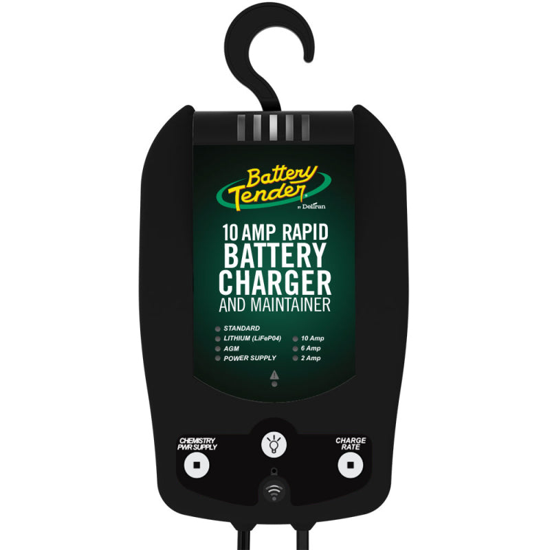 Battery Tender 12V 10 Amp Fully Automatic Smart Battery Charger with Multi-Chemistry Compatibility