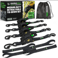 Rhino USA Retractable Ratchet Straps 2-Pack, 1 Inch x 10 Feet, Black