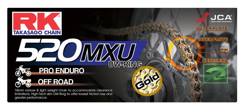 RK Chain GB520MXU-110L UW-Ring Gold PowerSports Chain for MX and SX Racing