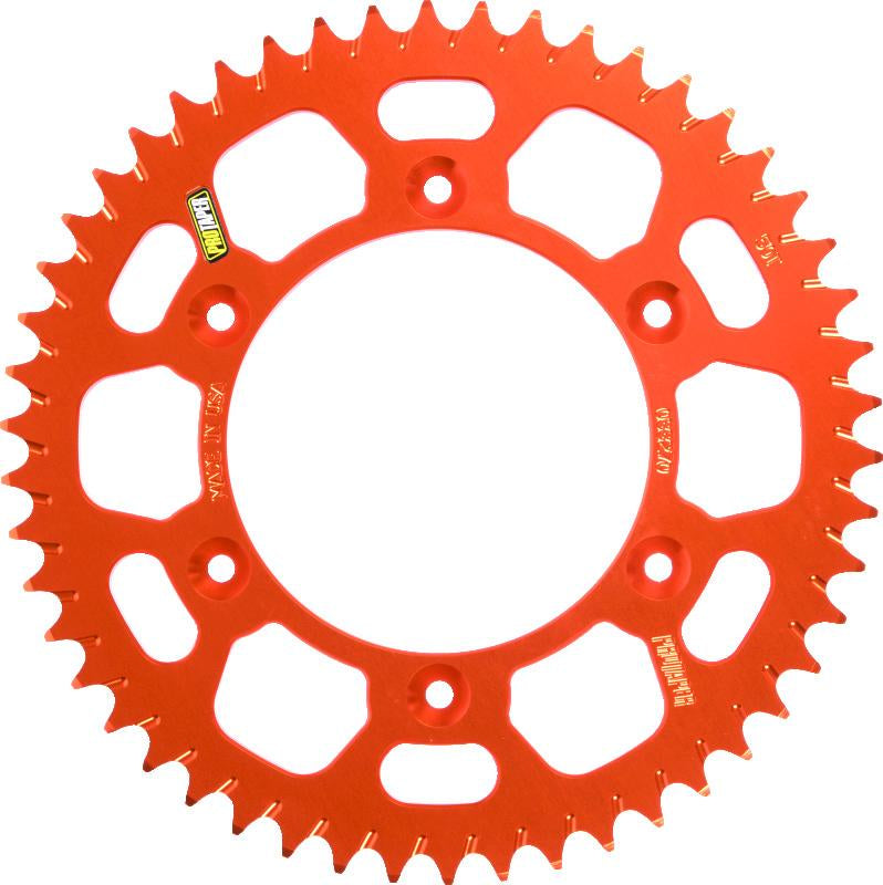 ProTaper KTM Rear Orange 49-Tooth Sprocket with Angled Mud Groove Design