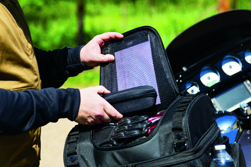 Kuryakyn Momentum Vagabond Bag Part Number 5285 – Versatile Motorcycle Seat and Rack Storage Solution