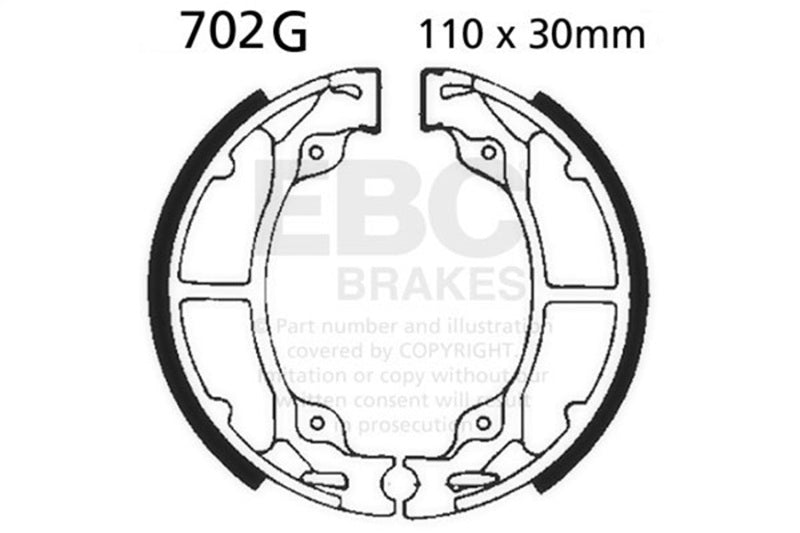 EBC Powersports Kawasaki KX 125 Rear Left Sintered Brake Shoe Part 702G