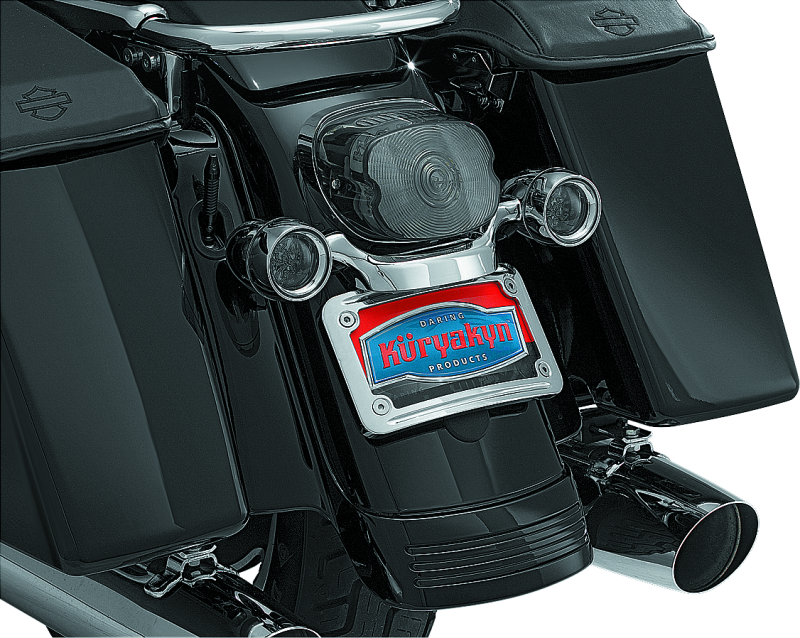 Kuryakyn Part 3163 Curved License Plate Mount for Harley-Davidson Touring and Road King Models