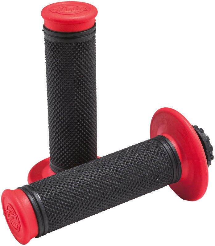 ProTaper Pro Series Clamp-On Full Diamond Red/Black Grip System for Powersports