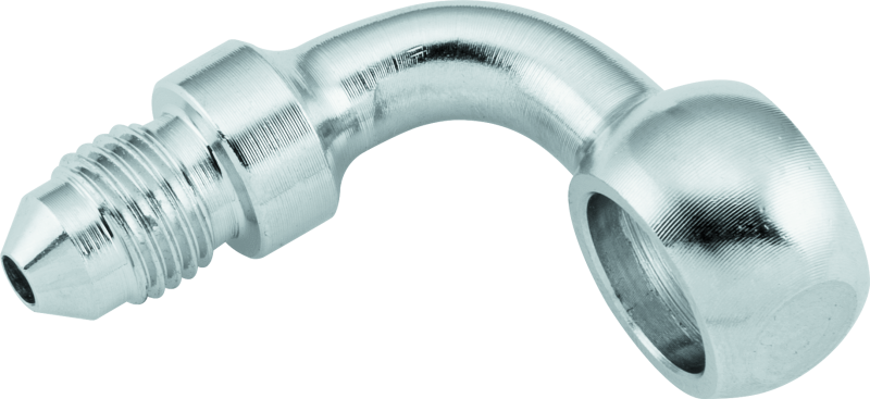 Twin Power Stainless Brake Fitting 3/8 Inch x AN3 90 Degree Banjo Adapter for Harley Brake Systems