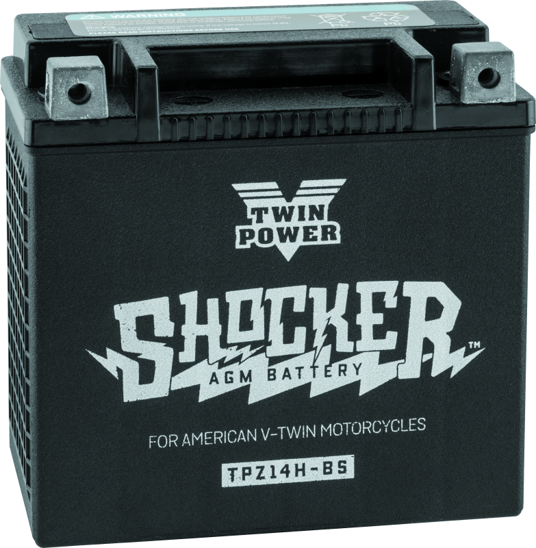 Twin Power YTX-14 Shocker Motorcycle Battery - Heavy-Duty Power for Harley Davidson and Indian FTR 1200