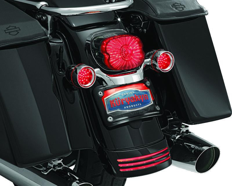 Kuryakyn Curved License Plate Mount for Harley-Davidson Road and Touring Models - Black