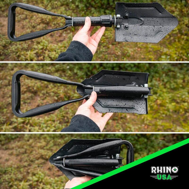 Rhino USA Folding Recovery Shovel with Pick - RNO-ETOOL for Off-Road and Powersports Use