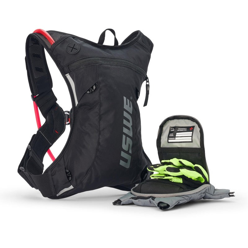 USWE Moto Hydro 3L Hydration Pack – Carbon Black/Grey for Enduro and Off-Road Motorcycling