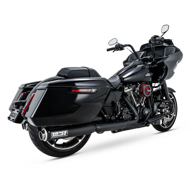 Vance & Hines 46721 Stainless 2-into-1 Upsweep Exhaust System for Harley-Davidson Touring, Black Finish