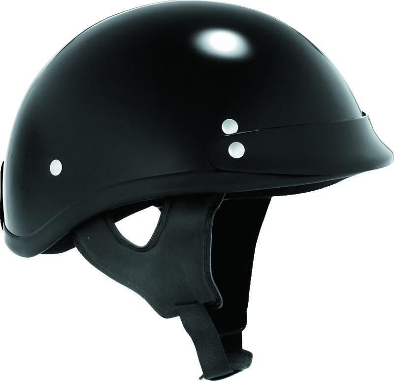 Bikers Choice Skid Lids Traditional Helmet Black XL with Visor and D-Ring Straps
