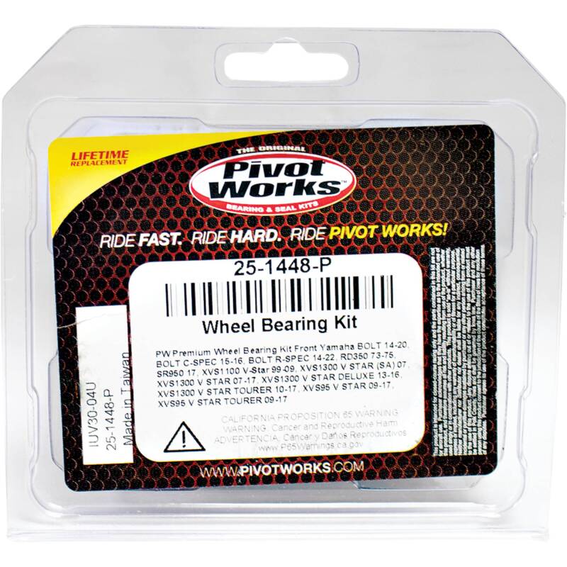 Pivot Works Premium Wheel Bearing Kit for Yamaha RD350 and XVS950 Bolt Models – Part #25-1448-P