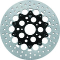 Twin Power 84-17 Big Twin Exc 11.8 and Lug Mount 84-13 XL Front 11.5 Floating Rotor with Holes in Black