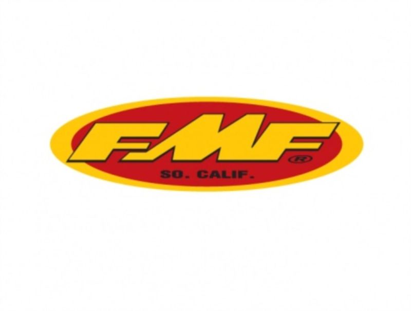 FMF Racing 23-Inch Oval Trailer Sticker Yellow and Red - Powersports Decal