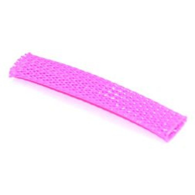 NAMZ Braided Flex Sleeving 10ft Section (3/8in. ID) in Pink for Powersports Wiring Protection