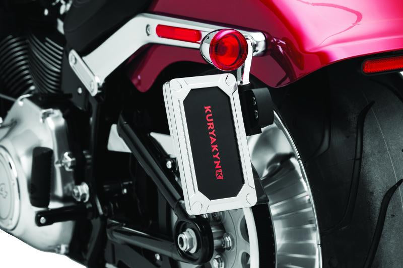 Kuryakyn Nova Side Mount License Plate Frame for Harley Davidson - Gloss Chrome (Part #3141)