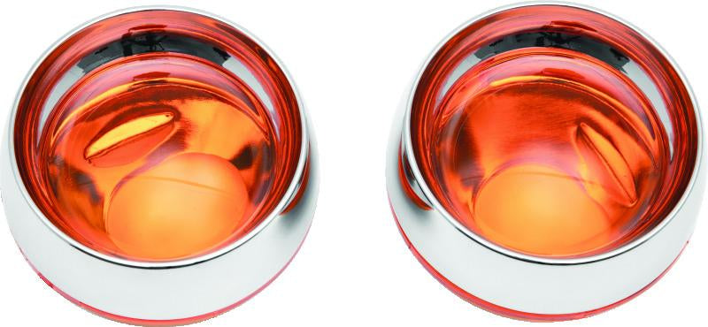 Kuryakyn Deep Dish Bezels with Amber Lenses for Kawasaki and Honda VTX1800 Models – Part 2268