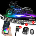 XKGLOW XKmax RGBW Motorcycle Underglow Light Kit - Customizable RGBW LED Chasing Effects with App Control and Brake Signal Sync
