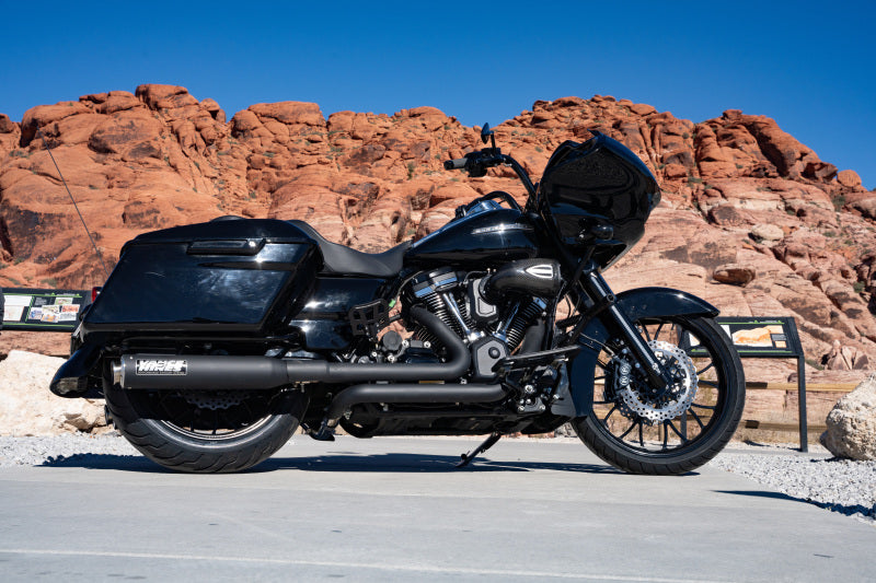 Vance & Hines 46721 Stainless 2-into-1 Upsweep Exhaust System for Harley-Davidson Touring, Black Finish