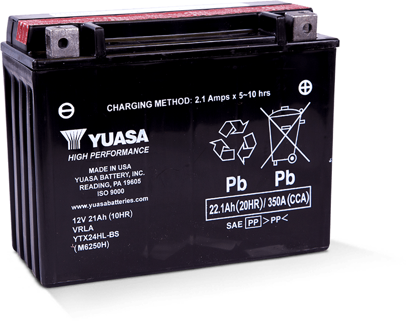 Yuasa YTX24HL-BS High Performance Maintenance-Free AGM Motorcycle Battery