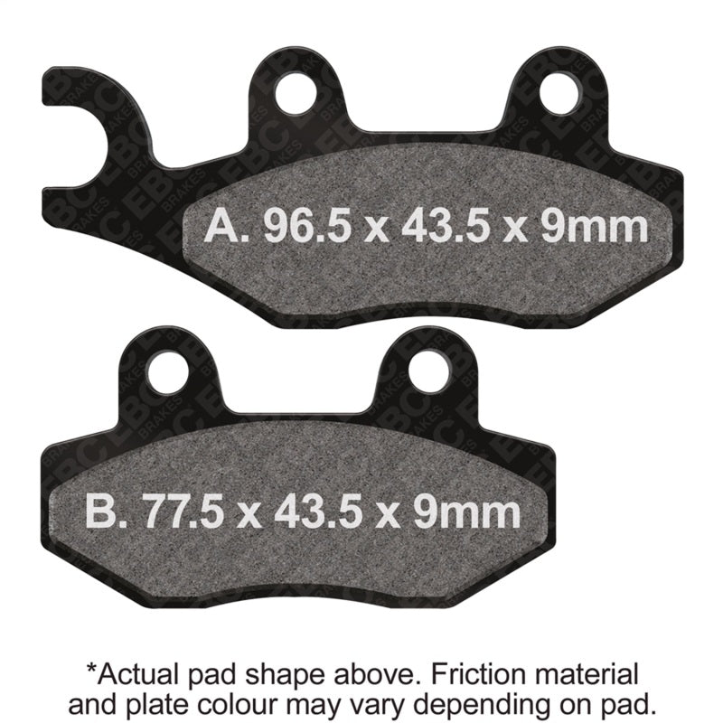 EBC Powersports Double-H Sintered Brake Pads for Kawasaki KLR650 2008-2017